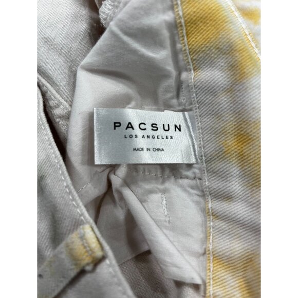 PacSun Carpenter Tie-Dye Pants Yellow & Gray Size 32 Mens Casual Style - Picture 4 of 11